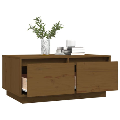 Table basse Marron miel 80x50x35 cm Bois massif de pin - Tables basses