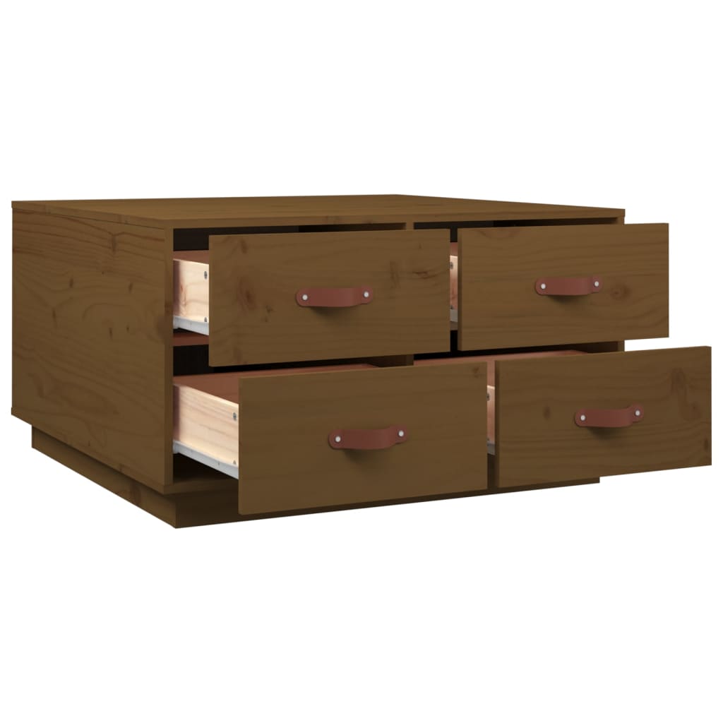 Table basse Marron miel 80x80x45 cm Bois massif de pin - Tables basses