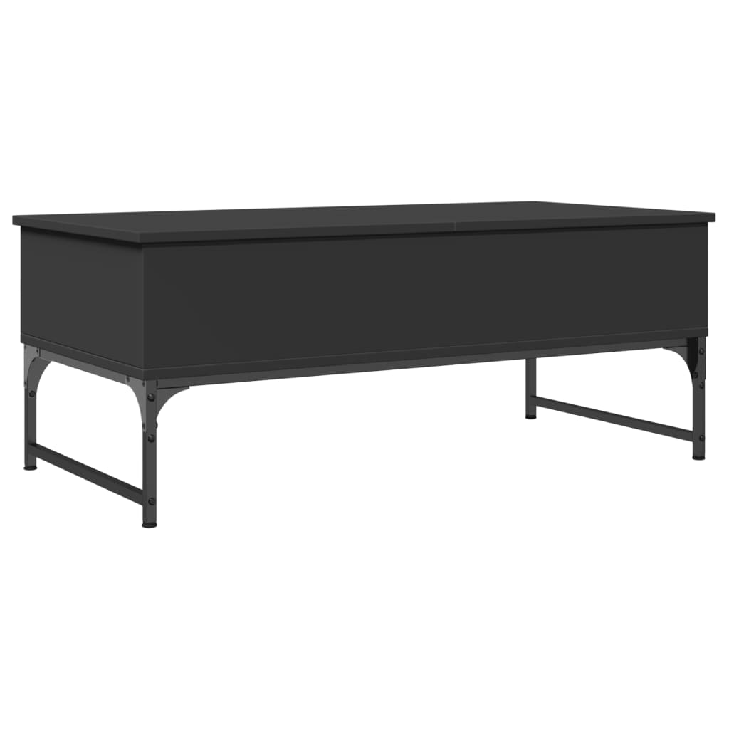 Table basse noir 100x50x40 cm bois d’ingénierie et métal - Tables basses