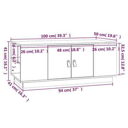 Table basse Noir 100x50x41 cm Bois massif de pin - Tables basses