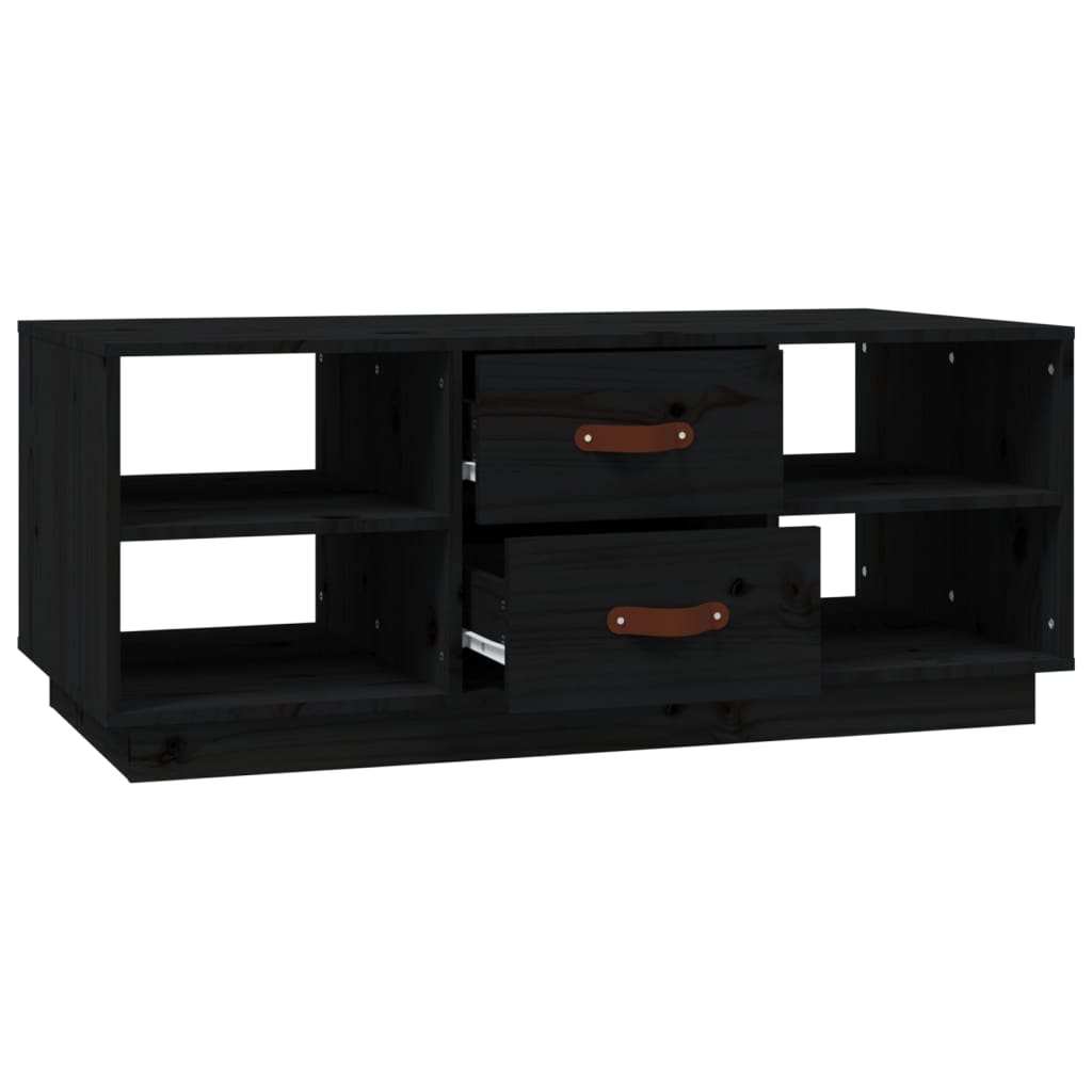 Table basse Noir 100x50x41 cm Bois massif de pin - Tables basses