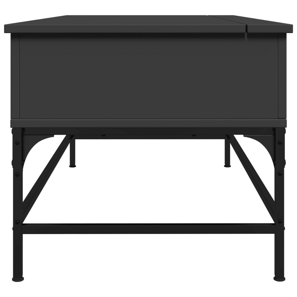 Table basse noir 100x50x45 cm bois d’ingénierie et métal - Tables basses