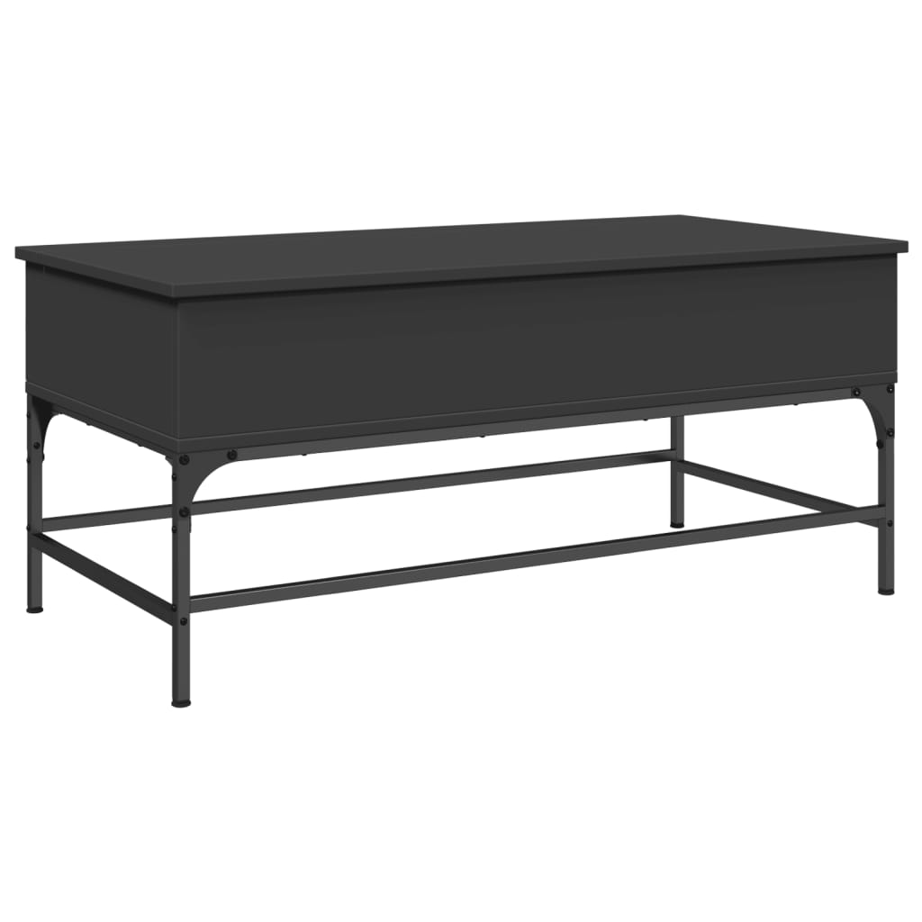Table basse noir 100x50x45 cm bois d’ingénierie et métal - Tables basses