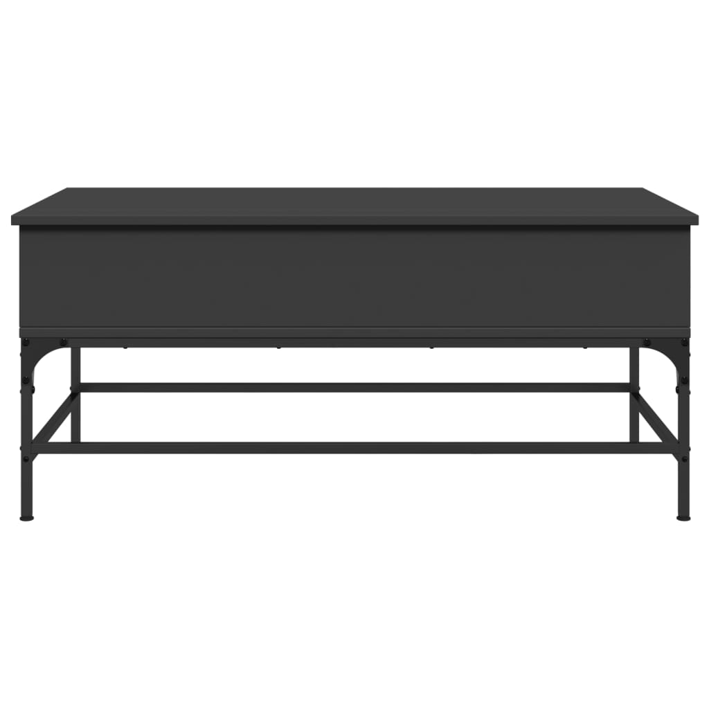 Table basse noir 100x50x45 cm bois d’ingénierie et métal - Tables basses