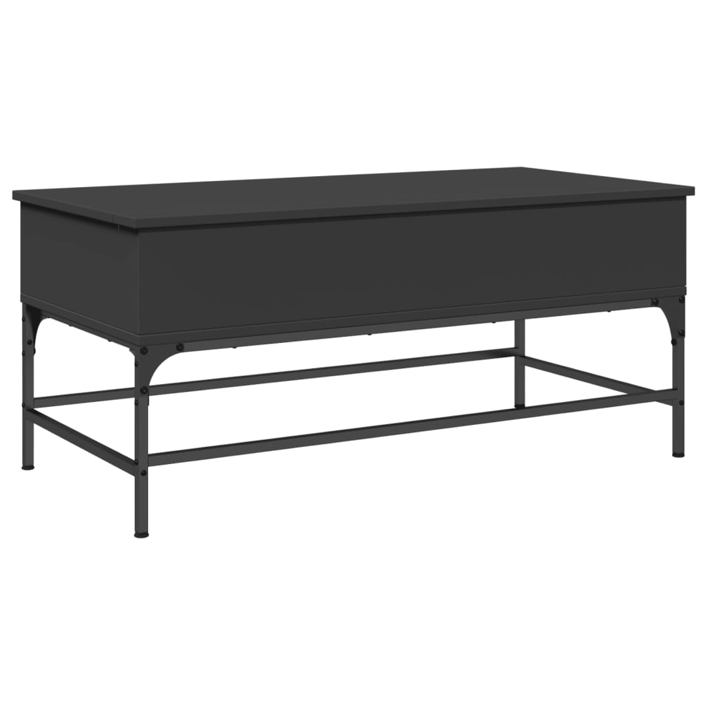 Table basse noir 100x50x45 cm bois d’ingénierie et métal - Tables basses