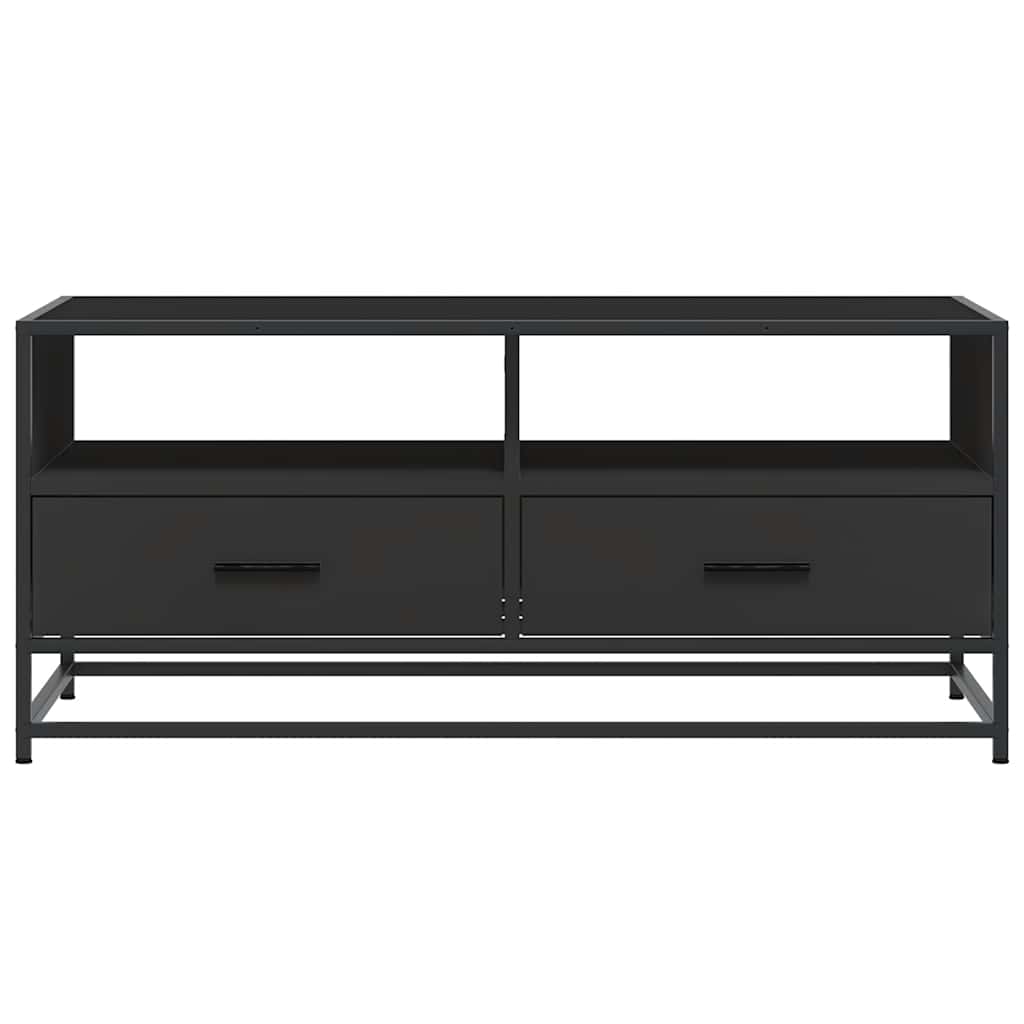 Table basse noir 100x50x45 cm bois d’ingénierie et métal - Tables basses