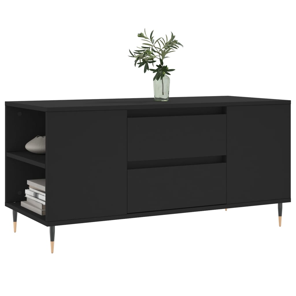 Table basse noir 102x44,5x50 cm bois d’ingénierie - Tables basses