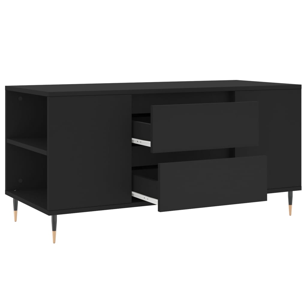 Table basse noir 102x44,5x50 cm bois d’ingénierie - Tables basses
