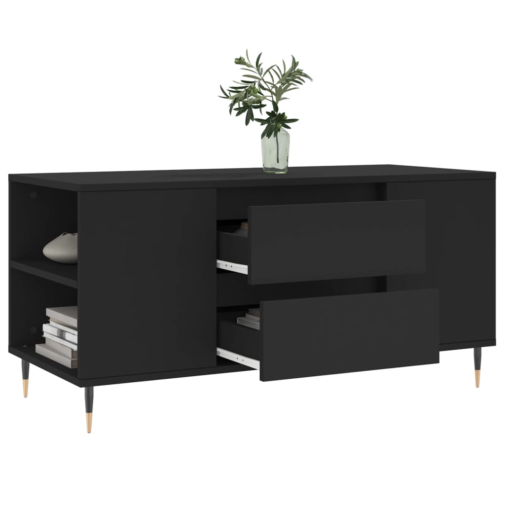 Table basse noir 102x44,5x50 cm bois d’ingénierie - Tables basses