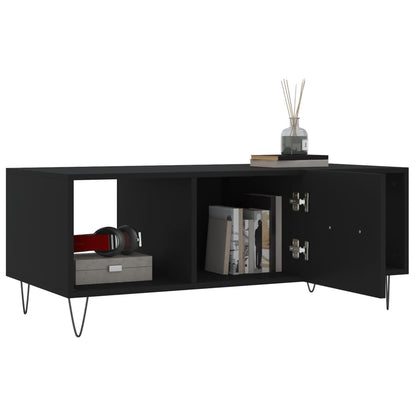 Table basse noir 102x50x40 cm bois d’ingénierie - Tables basses