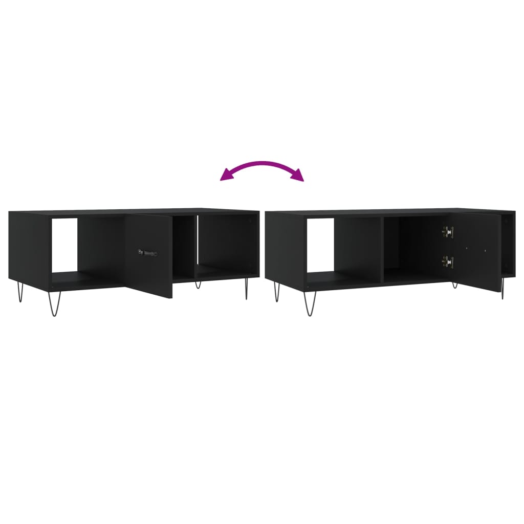 Table basse noir 102x50x40 cm bois d’ingénierie - Tables basses