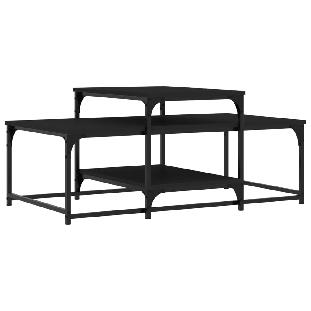 Table basse noir 102x60x45 cm bois d’ingénierie - Tables basses