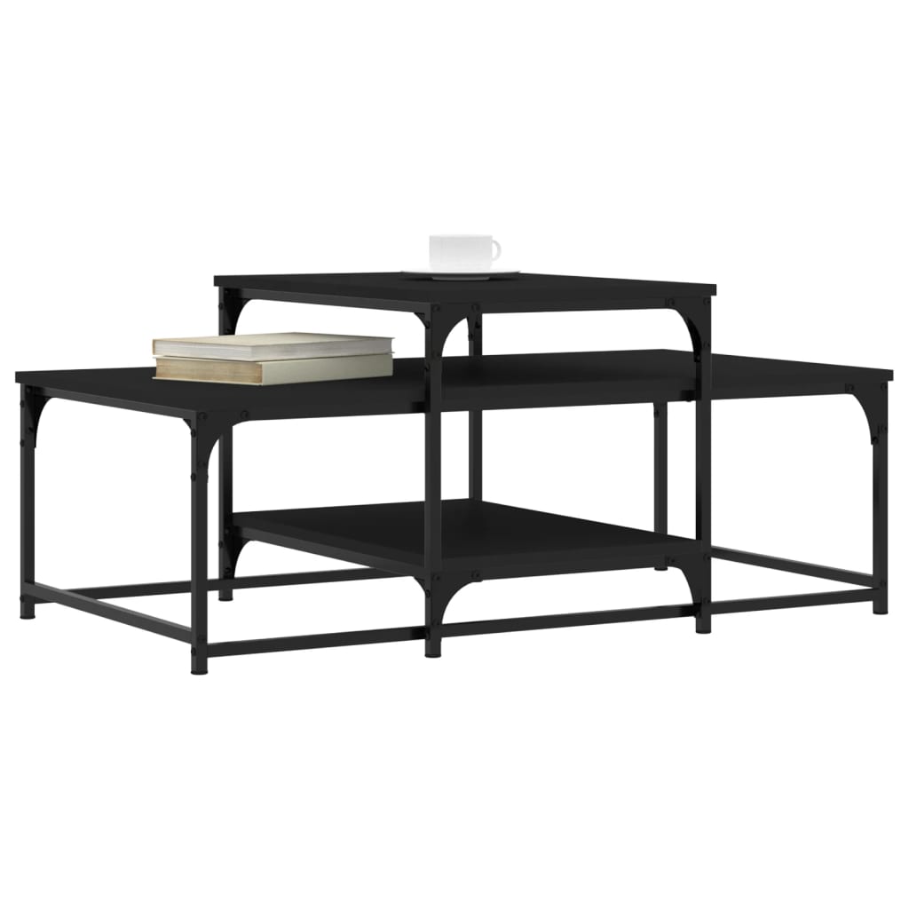 Table basse noir 102x60x45 cm bois d’ingénierie - Tables basses