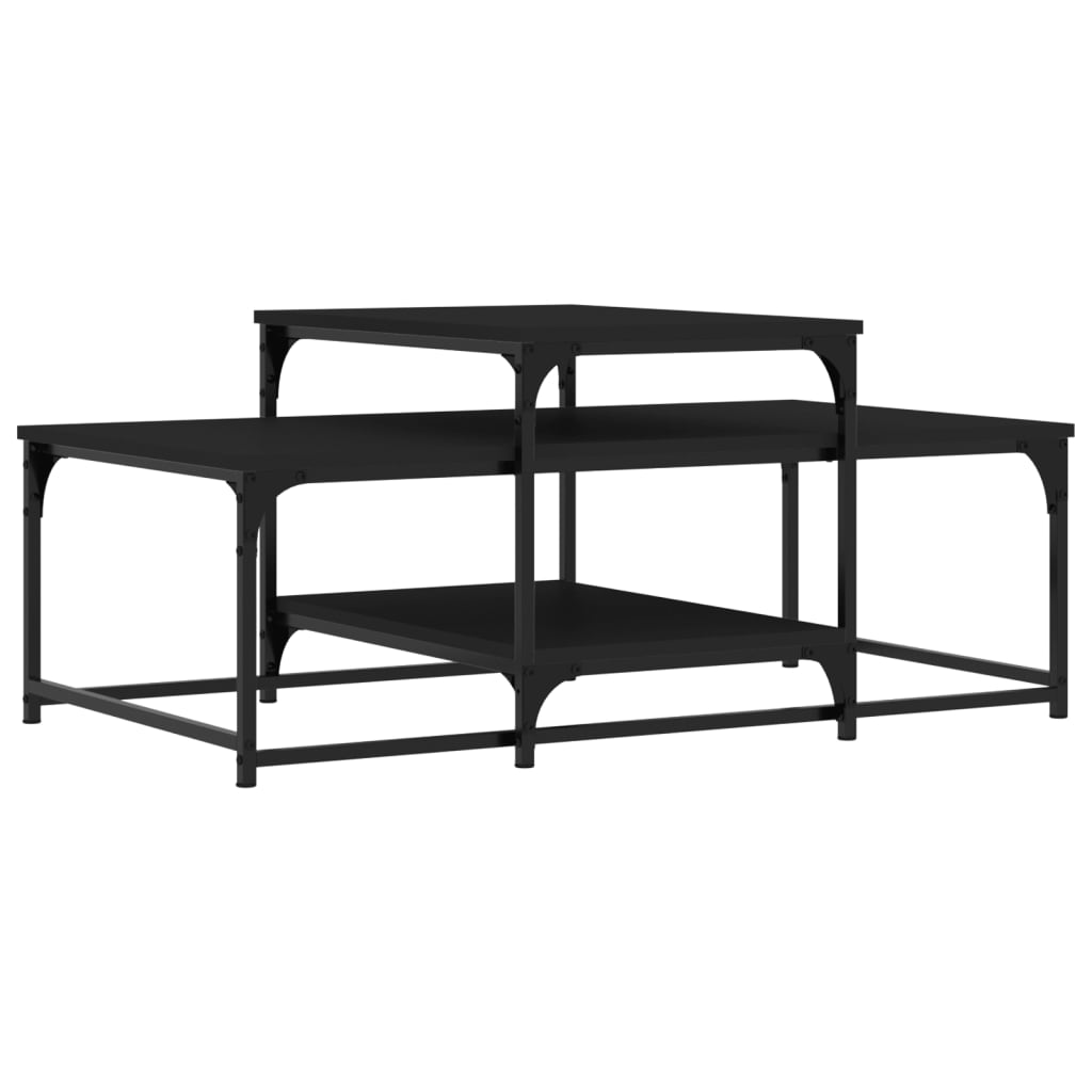 Table basse noir 102x60x45 cm bois d’ingénierie - Tables basses