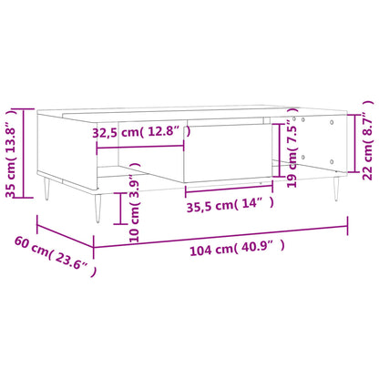Table basse noir 104x60x35 cm bois d’ingénierie - Tables basses