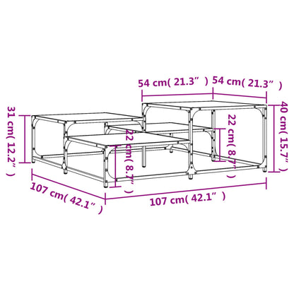 Table basse noir 107x107x40 cm bois d’ingénierie - Tables basses