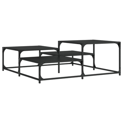 Table basse noir 107x107x40 cm bois d’ingénierie - Tables basses