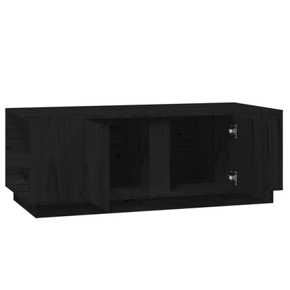 Table basse Noir 110x50x40 cm Bois massif de pin - Tables basses