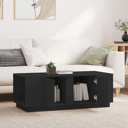 Table basse Noir 110x50x40 cm Bois massif de pin - Tables basses