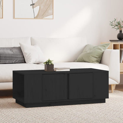 Table basse Noir 110x50x40 cm Bois massif de pin - Tables basses