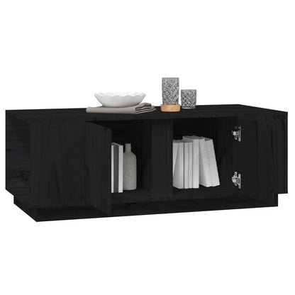 Table basse Noir 110x50x40 cm Bois massif de pin - Tables basses