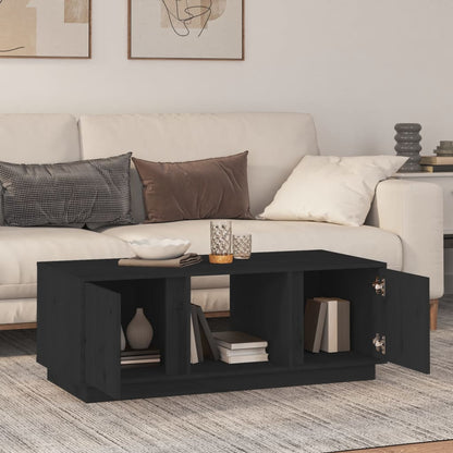 Table basse Noir 110x50x40 cm Bois massif de pin - Tables basses