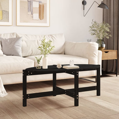 Table basse Noir 118x63x45 cm Bois massif de pin - Tables basses