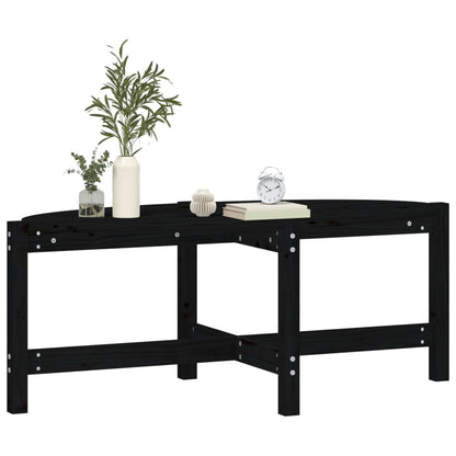 Table basse Noir 118x63x45 cm Bois massif de pin - Tables basses
