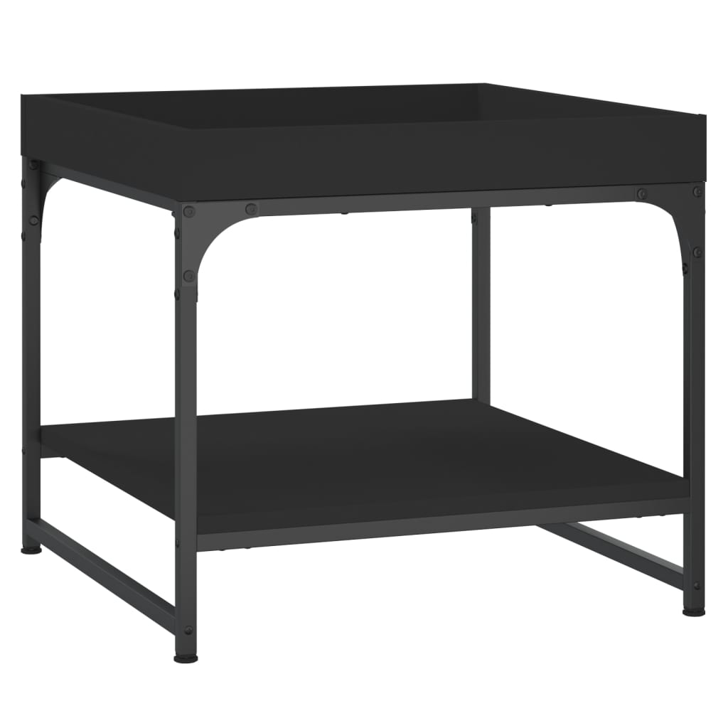 Table basse noir 49,5x49,5x45 cm bois d’ingénierie - Tables basses