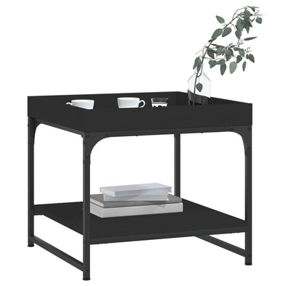 Table basse noir 49,5x49,5x45 cm bois d’ingénierie - Tables basses