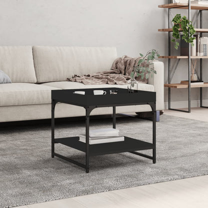 Table basse noir 49,5x49,5x45 cm bois d’ingénierie - Tables basses