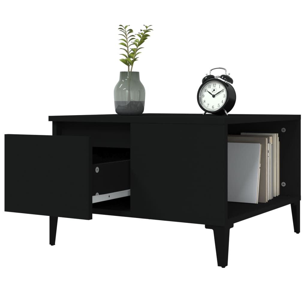 Table basse noir 55x55x36,5 cm bois d’ingénierie - Tables basses