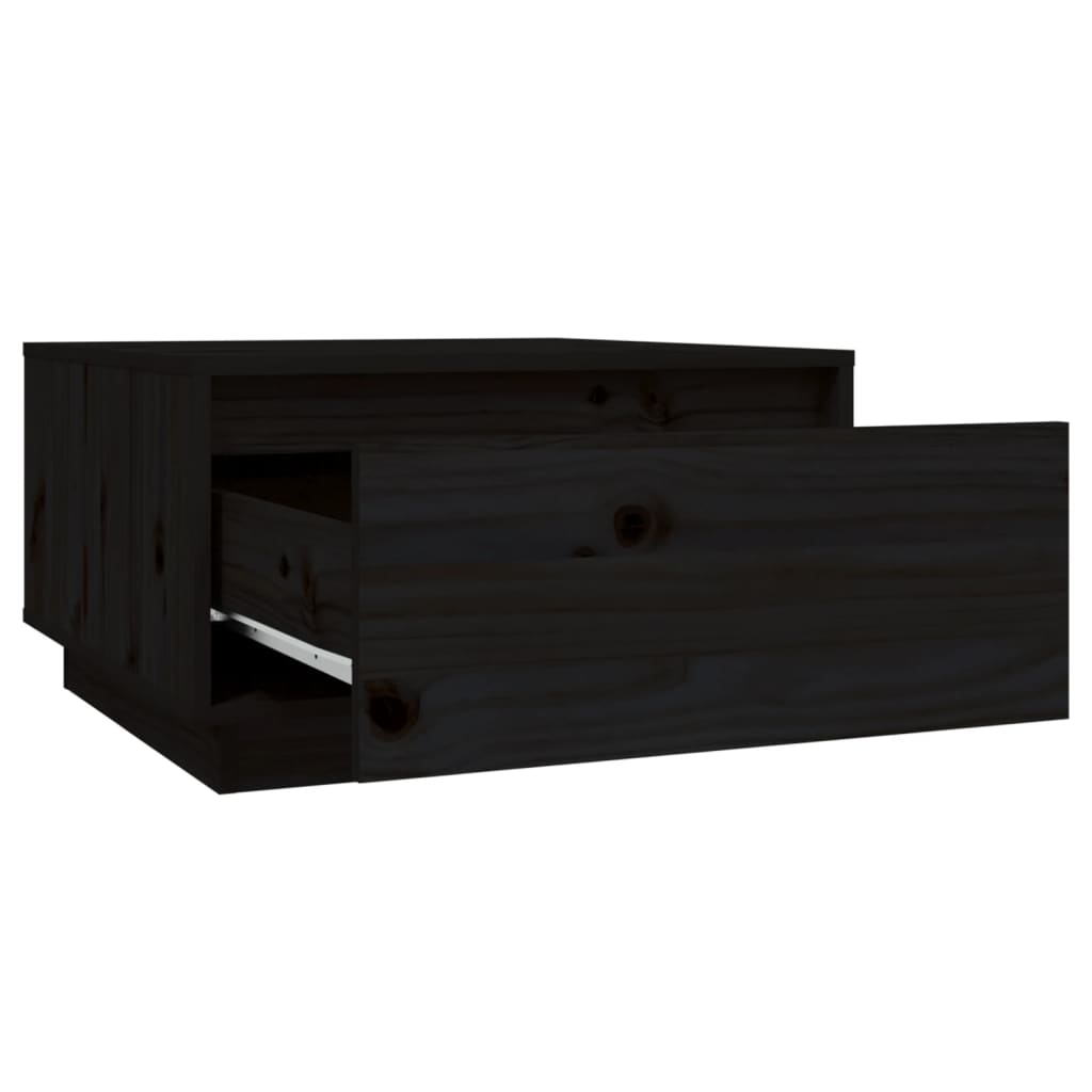 Table basse Noir 55x56x32 cm Bois massif de pin - Tables basses