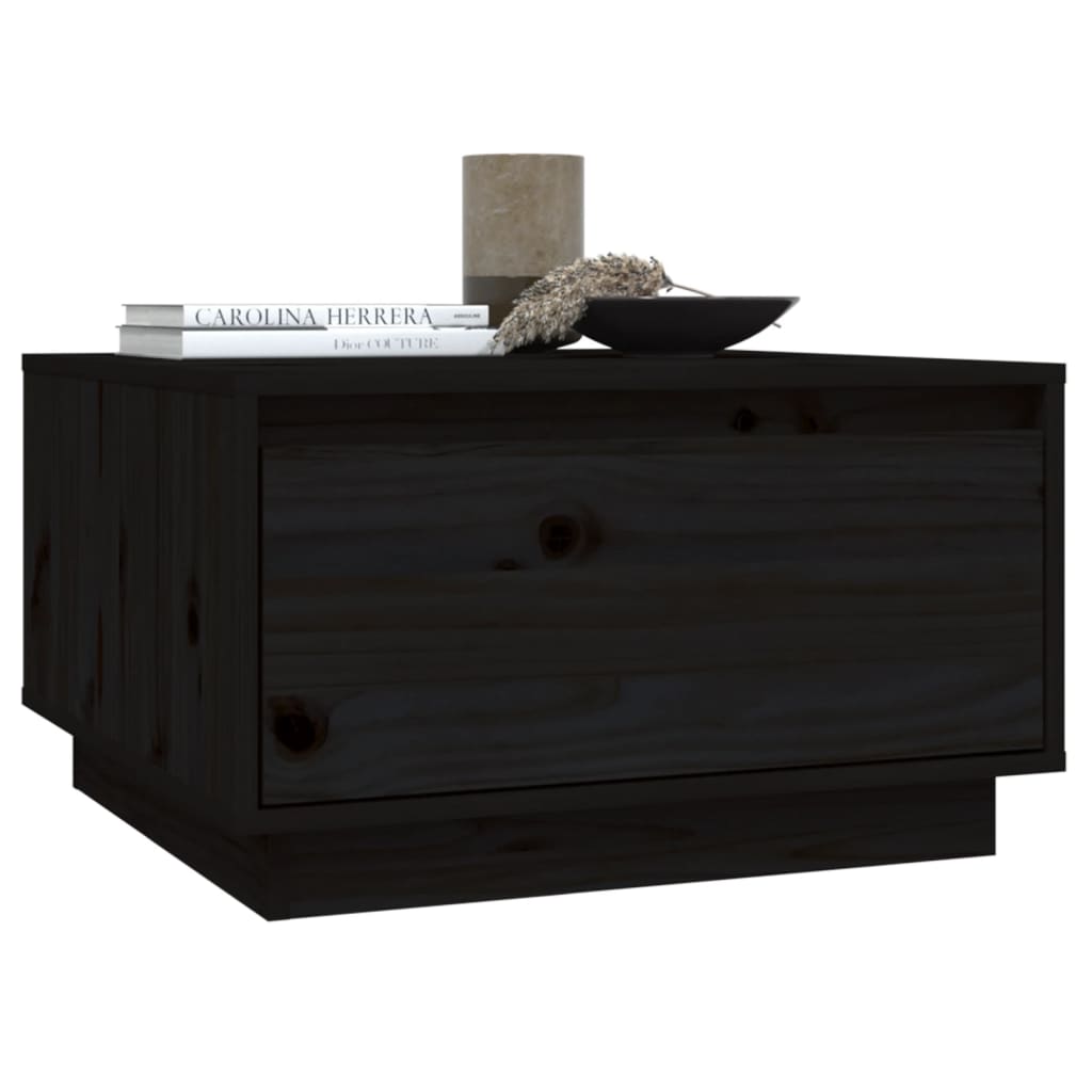 Table basse Noir 55x56x32 cm Bois massif de pin - Tables basses