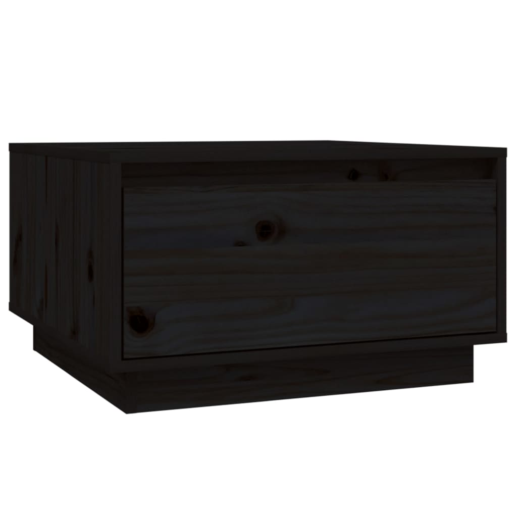 Table basse Noir 55x56x32 cm Bois massif de pin - Tables basses