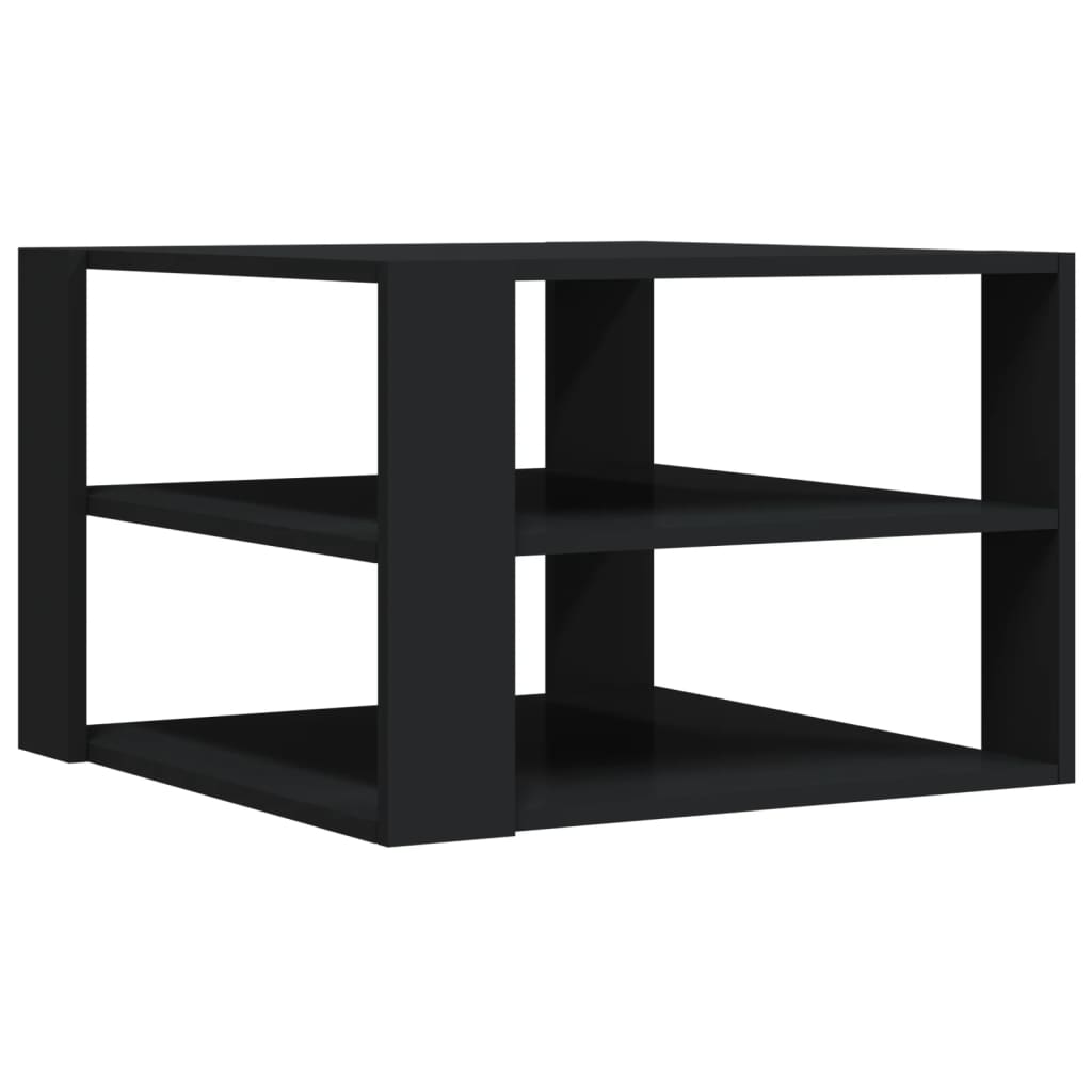 Table basse noir 59,5x59,5x40 cm bois d’ingénierie - Tables basses