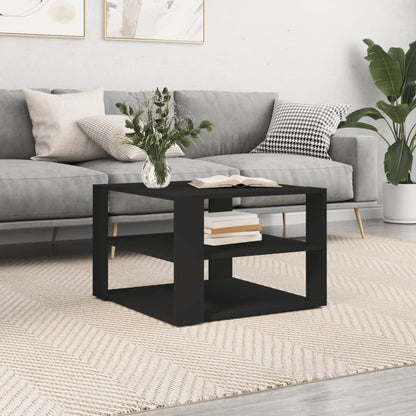 Table basse noir 59,5x59,5x40 cm bois d’ingénierie - Tables basses