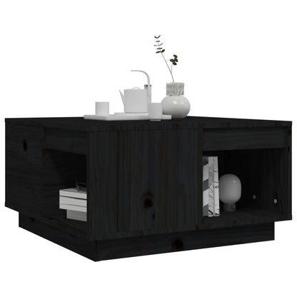 Table basse Noir 60x61x32,5 cm Bois massif de pin - Tables basses