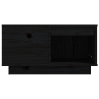 Table basse Noir 60x61x32,5 cm Bois massif de pin - Tables basses