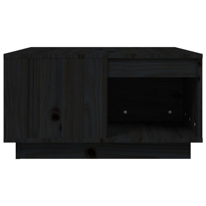 Table basse Noir 60x61x32,5 cm Bois massif de pin - Tables basses