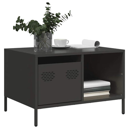 Table basse noir 68,5x50x43,5 cm acier laminé à froid - Tables basses