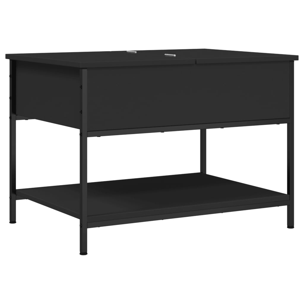 Table basse noir 70x50x50 cm bois d’ingénierie et métal - Tables basses