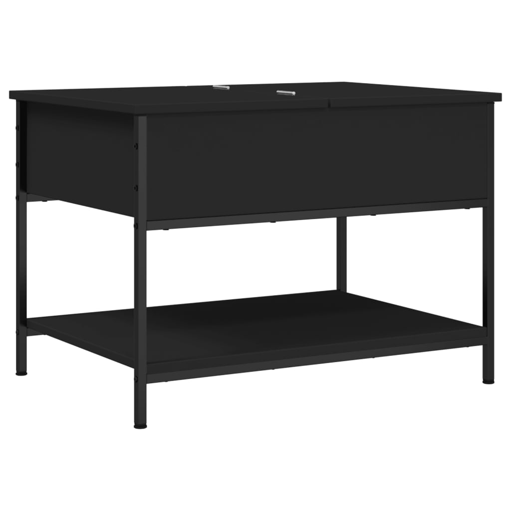 Table basse noir 70x50x50 cm bois d’ingénierie et métal - Tables basses