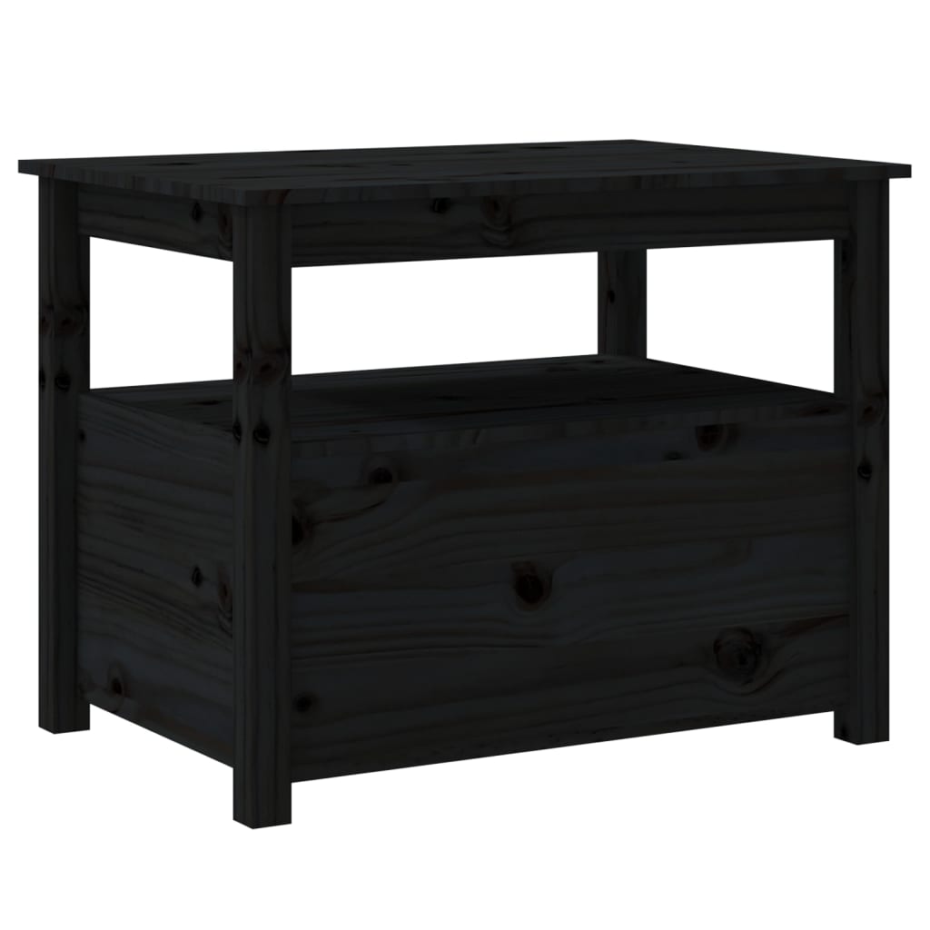 Table basse Noir 71x49x55 cm Bois massif de pin - Tables basses