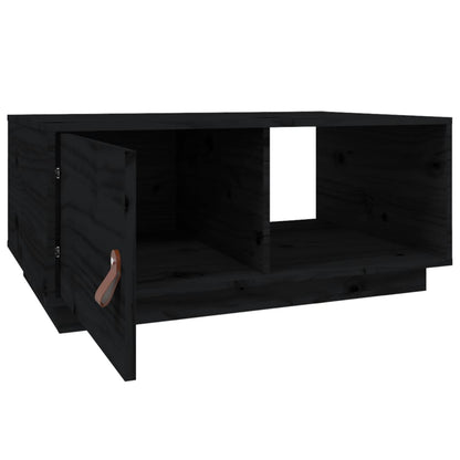 Table basse Noir 80x50x35,5 cm Bois massif de pin - Tables basses