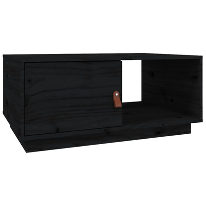 Table basse Noir 80x50x35,5 cm Bois massif de pin - Tables basses