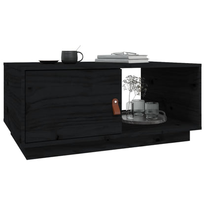 Table basse Noir 80x50x35,5 cm Bois massif de pin - Tables basses