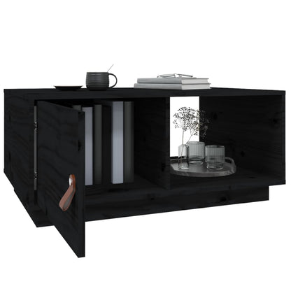 Table basse Noir 80x50x35,5 cm Bois massif de pin - Tables basses