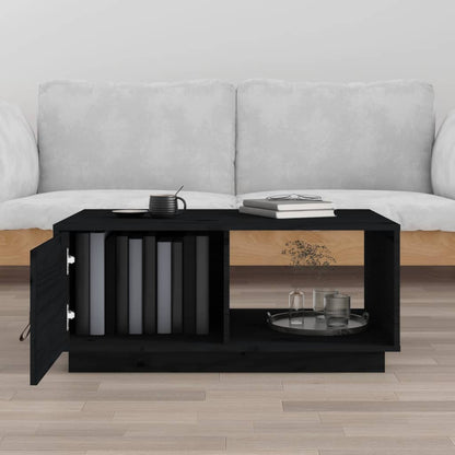 Table basse Noir 80x50x35,5 cm Bois massif de pin - Tables basses