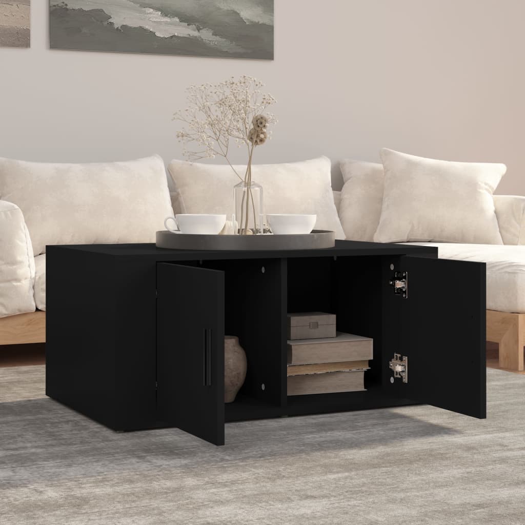 Table basse Noir 80x50x36 cm Bois d’ingénierie - Tables basses
